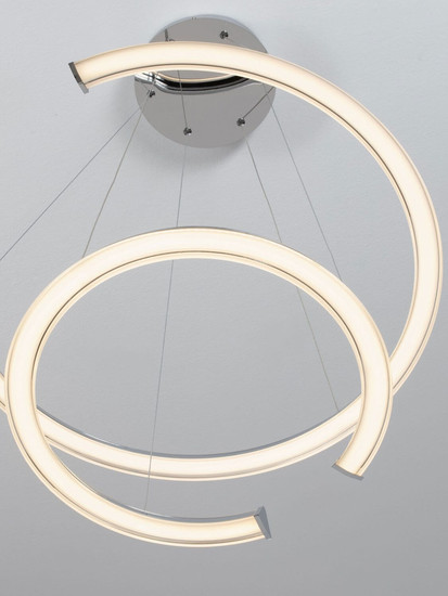 Nova Luce LED Pendelleuchte Elmo dimmbar 70W neutralweiss 3500K Chrom Aluminium Edelstahl Ø63cm 9019731