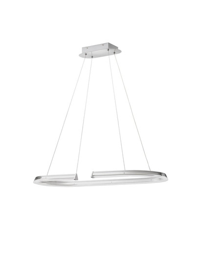 Nova Luce LED Pendelleuchte Elmo dimmbar 48W neutralweiss 3500K Chrom Aluminium Edelstahl 90x35cm 9019732