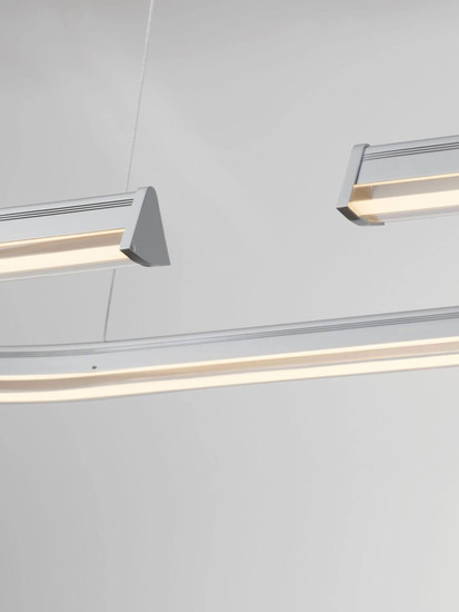 Nova Luce LED Pendelleuchte Elmo dimmbar 48W neutralweiss 3500K Chrom Aluminium Edelstahl 90x35cm 9019732