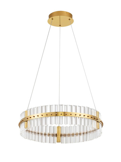Nova Luce LED Pendelleuchte Kezo dimmbar 45W neutralweiss 3500K Platingold Glas Edelstahl Ø60cm 9019733