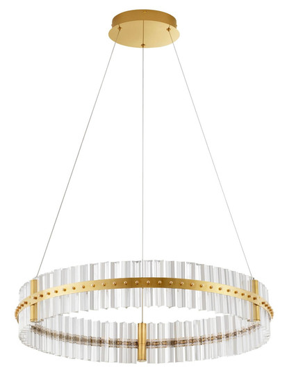 Nova Luce LED Pendelleuchte Kezo dimmbar 56W neutralweiss 3500K Platingold Glas Edelstahl Ø78cm 9019734