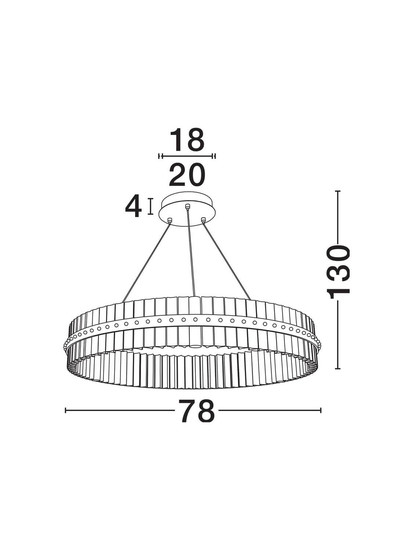 Nova Luce LED Pendelleuchte Kezo dimmbar 56W neutralweiss 3500K Platingold Glas Edelstahl Ø78cm 9019734