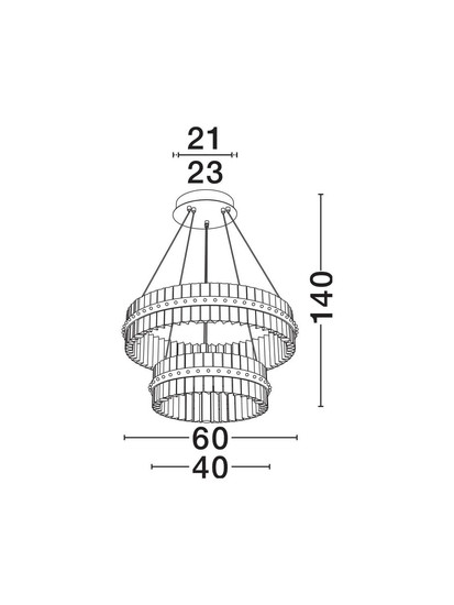 Nova Luce LED Pendelleuchte Kezo dimmbar 67W neutralweiss 3500K Platingold Glas Edelstahl Ø60cm 9019735