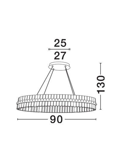 Nova Luce LED Pendelleuchte Kezo dimmbar 45W neutralweiss 3500K Platingold Glas Edelstahl 90x28cm 9019736