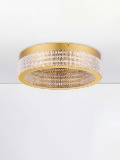 Nova Luce LED Deckenleuchte Kinara dimmbar 46W warmweiss 3000K Platingold Aluminium Edelstahl Ø40cm 9019740