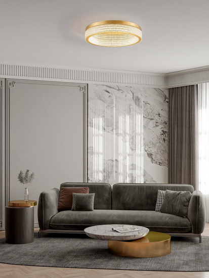 Nova Luce LED Deckenleuchte Kinara dimmbar 70W warmweiss 3000K Platingold Aluminium Edelstahl Ø60cm 9019741
