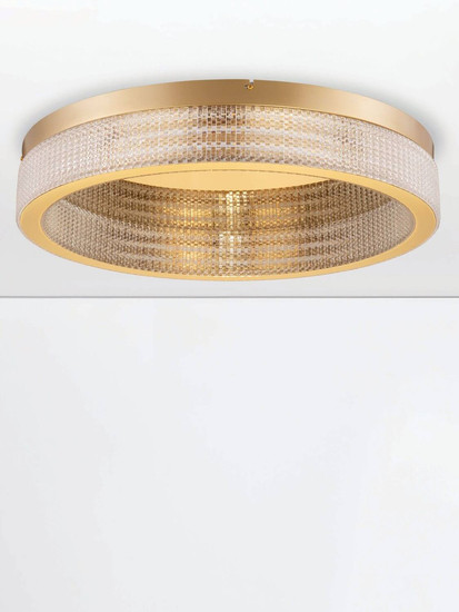 Nova Luce LED Deckenleuchte Kinara dimmbar 70W warmweiss 3000K Platingold Aluminium Edelstahl Ø60cm 9019741