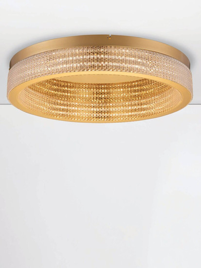 Nova Luce LED Deckenleuchte Kinara dimmbar 70W warmweiss 3000K Platingold Aluminium Edelstahl Ø60cm 9019741