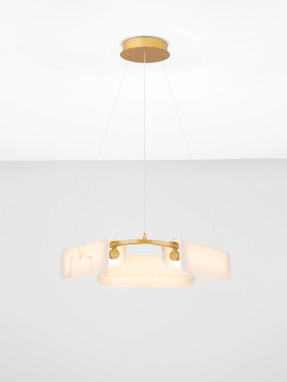 Nova Luce LED Pendelleuchte Aider dimmbar 34W warmweiss 3000K Messinggold Stahl Aluminium Ø63cm 9019758