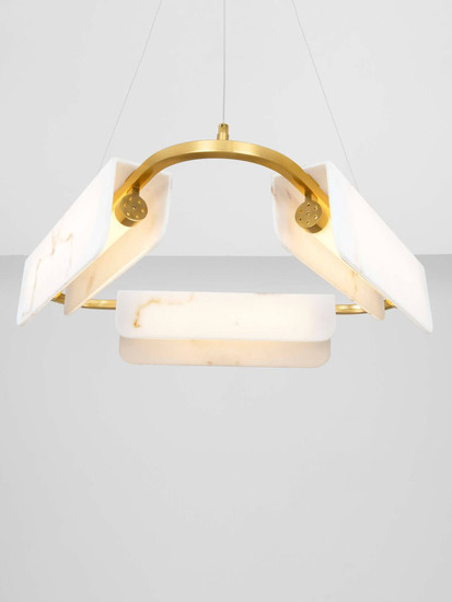 Nova Luce LED Pendelleuchte Aider dimmbar 34W warmweiss 3000K Messinggold Stahl Aluminium Ø63cm 9019758