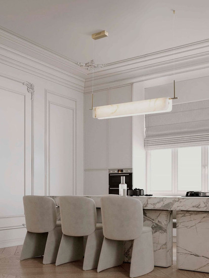 Nova Luce LED Pendelleuchte Aider dimmbar 35W warmweiss 3000K Messinggold Stahl Aluminium 100x8cm 9019760