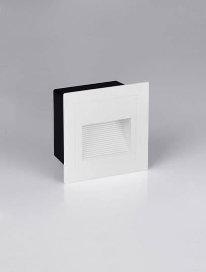 Nova Luce LED Wandeinbauleuchte Mono 3W warmweiss 3000K IP65 Weiß Aluminium 6x6cm 9026144