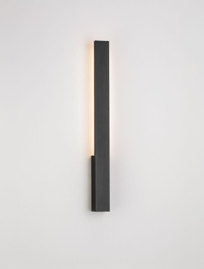 Nova Luce LED Außen-Wandleuchte Isos 6W warmweiss 3000K IP65 salzwasserfest Schwarz Aluminium 60x6cm 9030100