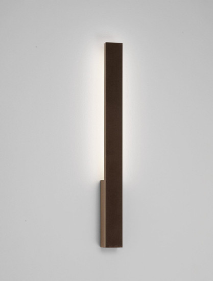 Nova Luce LED Außen-Wandleuchte Isos 6W warmweiss 3000K IP65 salzwasserfest Cortenstahl Aluminium 60x6cm 9030102