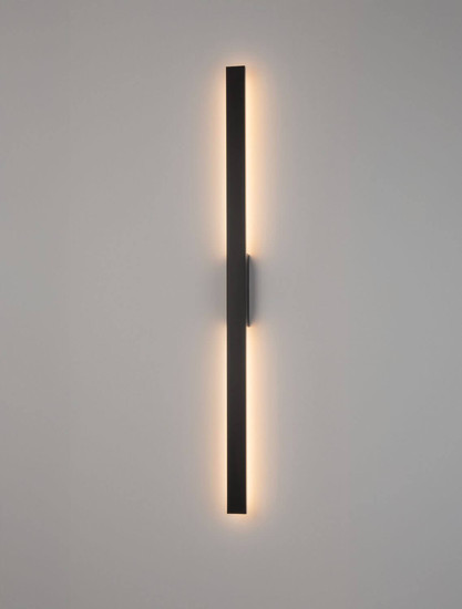 Nova Luce LED Außen-Wandleuchte Doul 20W warmweiss 3000K IP65 salzwasserfest Schwarz Aluminium 120x6cm 9030103