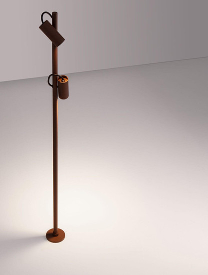 Nova Luce LED Wegeleuchte Darma drehbar 13W warmweiss 3000K IP65 salzwasserfest Cortenstahl Aluminium 122cm 9030118