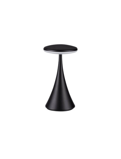 Nova Luce LED Akku-Tischleuchte Elbo dimmbar 2W warmweiss 3000K USB IP54 Schwarz Aluminium Ø9cm 9030133