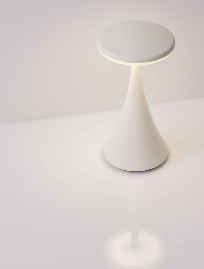 Nova Luce LED Akku-Tischleuchte Elbo dimmbar 2W warmweiss 3000K USB IP54 Weiß Aluminium Ø9cm 9030134