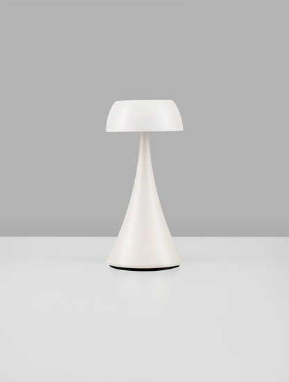 Nova Luce LED Akku-Tischleuchte Ycro dimmbar 2W warmweiss 3000K USB IP54 Weiß Aluminium Ø8cm 9030139