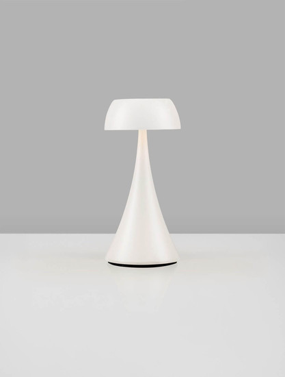 Nova Luce LED Akku-Tischleuchte Ycro dimmbar 2W warmweiss 3000K USB IP54 Weiß Aluminium Ø8cm 9030139