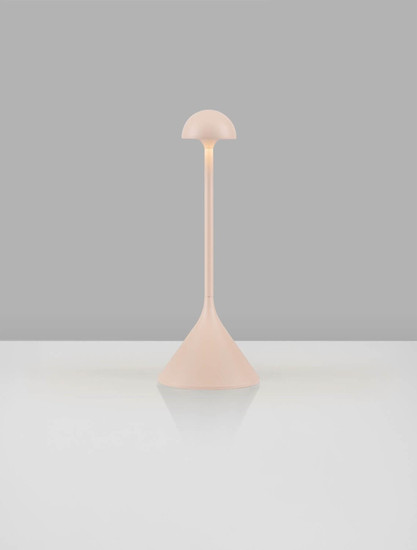 Nova Luce LED Akku-Tischleuchte Dalt dimmbar 1W warmweiss 3000K USB IP54 Creme Aluminium Ø9,5cm 9030147