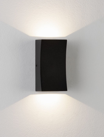Nova Luce LED Außen-Wandleuchte Boxy 6W warmweiss 3000K IP65 Schwarz Aluminium 12x6,5cm 9030150