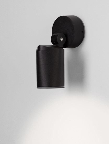 Nova Luce Außen-Wandleuchte Spy schwenkbar GU10 IP65 salzwasserfest Schwarz Aluminium Ø7cm 9030154