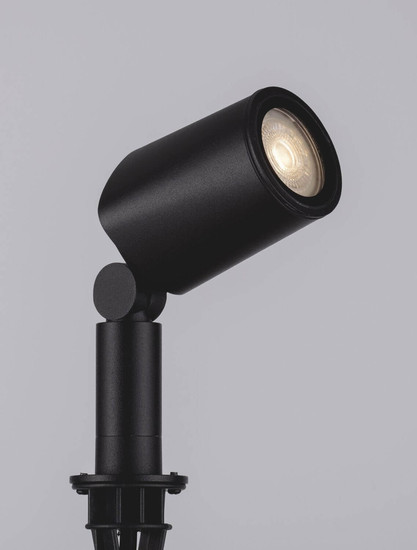 Nova Luce Erdspießleuchte Spy schwenkbar GU10 IP65 salzwasserfest Schwarz Aluminium 19cm 9030155