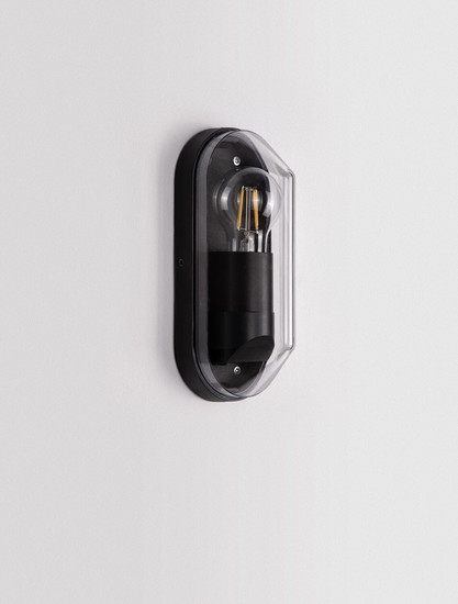 Nova Luce Außen-Wandleuchte Amel E27 IP65 salzwasserfest Schwarz Aluminium 23x9,5cm 9030164