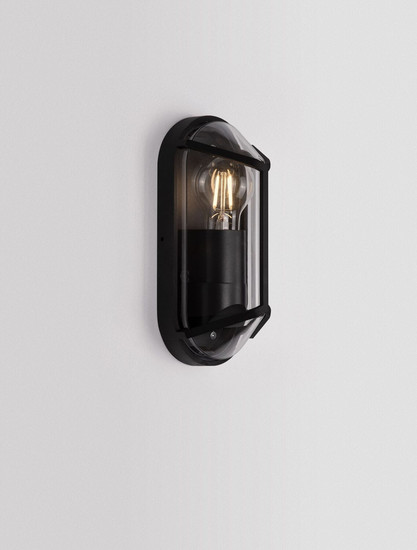 Nova Luce Außen-Wandleuchte Amel E27 IP65 salzwasserfest Schwarz Aluminium 23x9,5cm 9030165