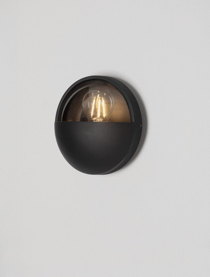 Nova Luce Außen-Wandleuchte Amel E27 IP65 salzwasserfest Schwarz Aluminium Ø17,5cm 9030166