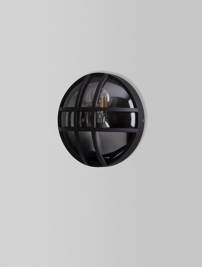 Nova Luce Außen-Wandleuchte Amel E27 IP65 salzwasserfest Schwarz Aluminium Ø17,5cm 9030167