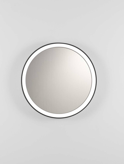 Nova Luce LED Spiegel Onar 21W warmweiss 3000K IP44 Schwarz Aluminium Spiegelglas Ø58cm 9030501