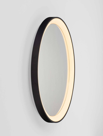 Nova Luce LED Spiegel Onar 21W warmweiss 3000K IP44 Schwarz Aluminium Spiegelglas Ø58cm 9030501