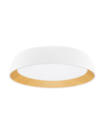 Nova Luce LED Deckenleuchte Sigi dimmbar 40W warmweiss 3000K Weiß Holz Aluminium Metall Ø45cm 9030502