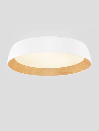 Nova Luce LED Deckenleuchte Sigi dimmbar 50W warmweiss 3000K Weiß Holz Aluminium Metall Ø60cm 9030504