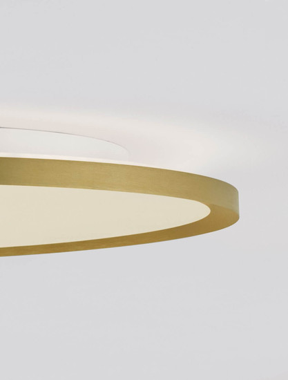 Nova Luce LED Deckenleuchte Aoton dimmbar 55W CCT warm-/neutralweiss 2700/3000/4000K Gold Aluminium Metall Ø60cm 9030513