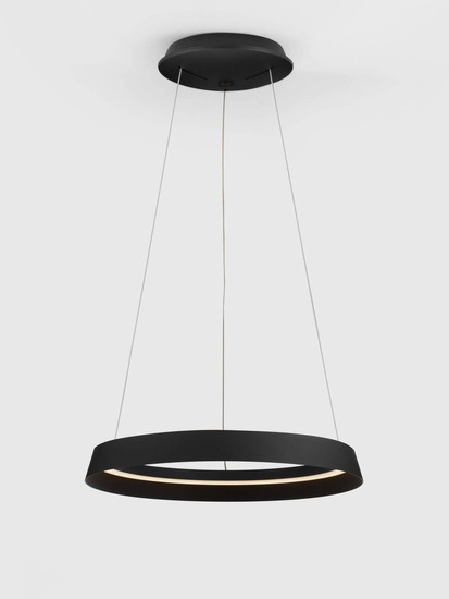 Nova Luce LED Pendelleuchte Ormi dimmbar 38W CCT warmweiss 2700/3000K Schwarz Aluminium Ø45cm 9030519