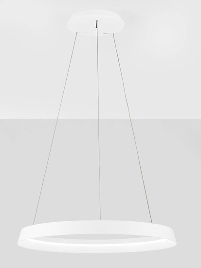 Nova Luce LED Pendelleuchte Ormi dimmbar 52W CCT warmweiss 2700/3000K Weiß Aluminium Ø60cm 9030521