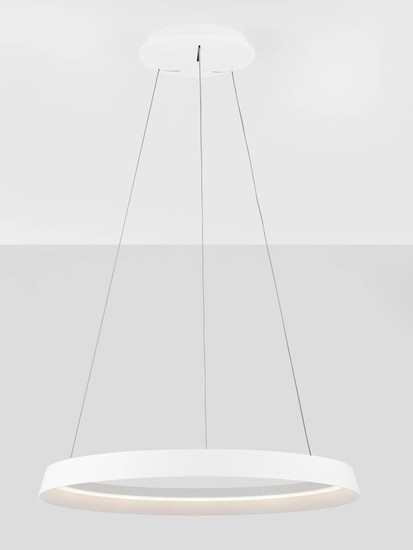 Nova Luce LED Pendelleuchte Ormi dimmbar 52W CCT warmweiss 2700/3000K Weiß Aluminium Ø60cm 9030521