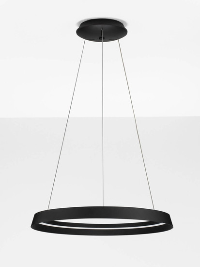 Nova Luce LED Pendelleuchte Ormi dimmbar 52W CCT warmweiss 2700/3000K Schwarz Aluminium Ø60cm 9030522