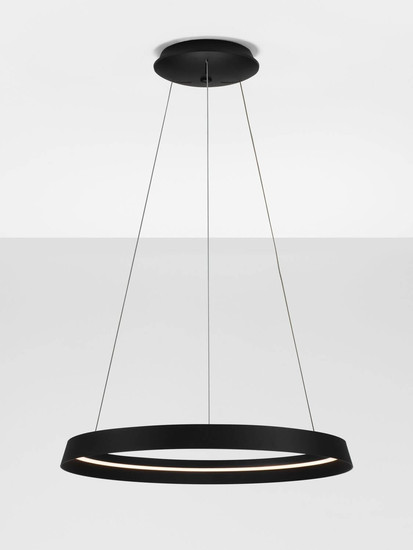 Nova Luce LED Pendelleuchte Ormi dimmbar 52W CCT warmweiss 2700/3000K Schwarz Aluminium Ø60cm 9030522