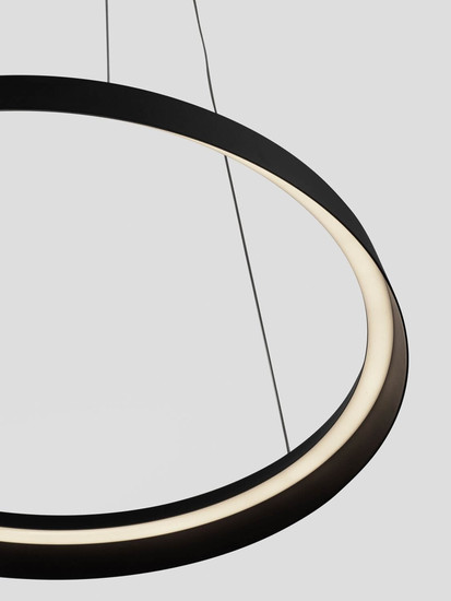 Nova Luce LED Pendelleuchte Ormi dimmbar 52W CCT warmweiss 2700/3000K Schwarz Aluminium Ø60cm 9030522
