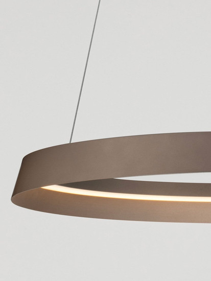 Nova Luce LED Pendelleuchte Ormi dimmbar 52W CCT warmweiss 2700/3000K Champagnergold Aluminium Ø60cm 9030523