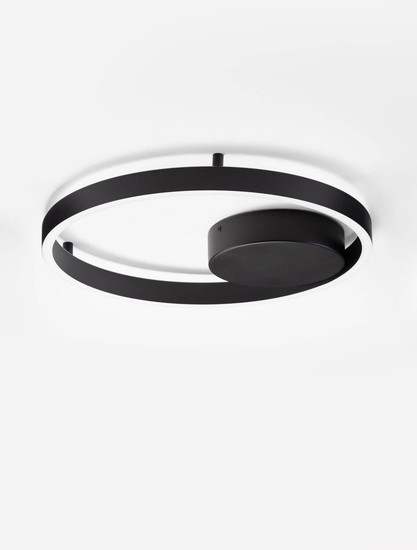 Nova Luce LED Deckenleuchte Hedra dimmbar 40W warmweiss 3000K Schwarz Aluminium Metall Ø40cm 9030525