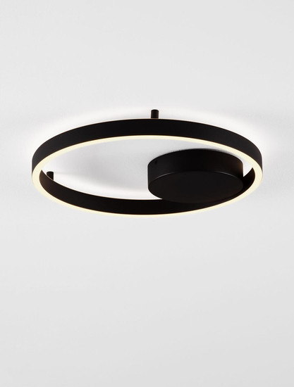 Nova Luce LED Deckenleuchte Hedra dimmbar 40W warmweiss 3000K Schwarz Aluminium Metall Ø40cm 9030525
