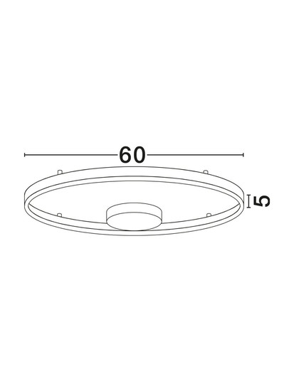 Nova Luce LED Deckenleuchte Hedra dimmbar 60W warmweiss 3000K Weiß Aluminium Metall Ø60cm 9030526