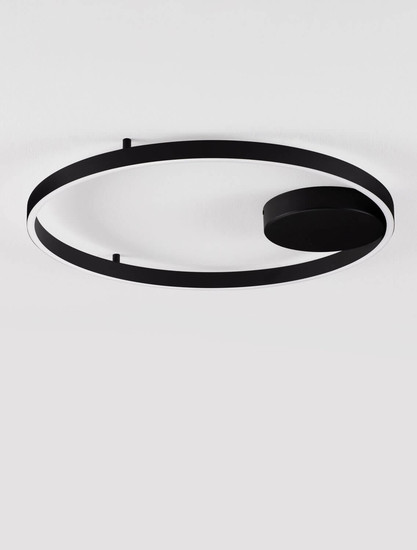 Nova Luce LED Deckenleuchte Hedra dimmbar 60W warmweiss 3000K Schwarz Aluminium Metall Ø60cm 9030527