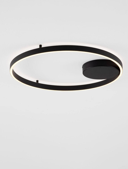 Nova Luce LED Deckenleuchte Hedra dimmbar 60W warmweiss 3000K Schwarz Aluminium Metall Ø60cm 9030527