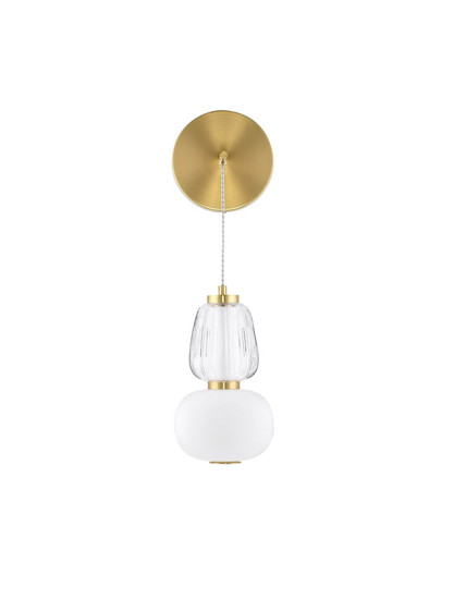 Nova Luce LED Wandleuchte Movil dimmbar 18W warmweiss 3000K Opal Platingold Glas Metall Ø22cm 9030540